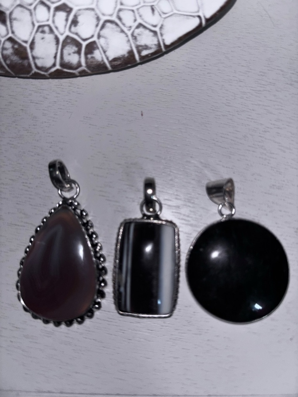 PICK 1 PENDANT 925 Silver Plated Stone